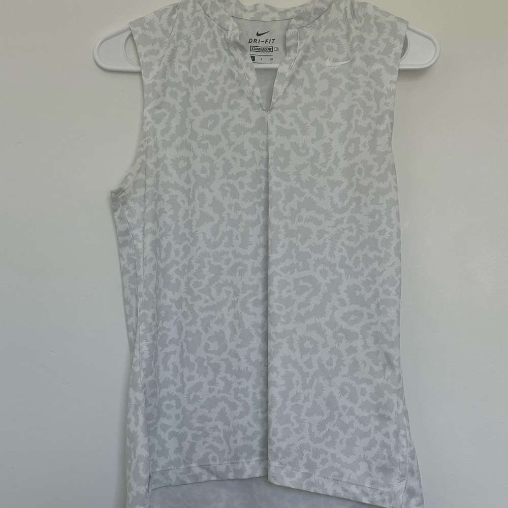 NIKE collared leopard workout tank